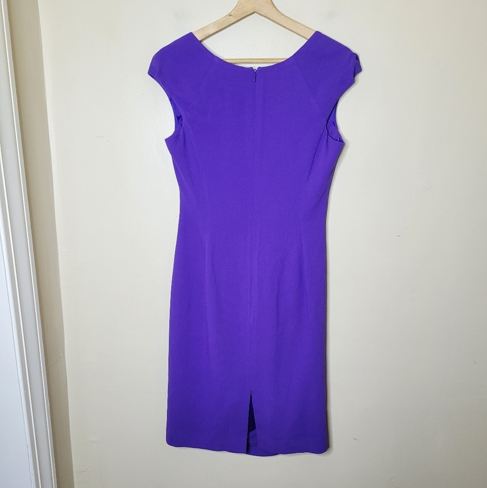 LK Bennett Violet Sheath Cocktail Dress Size 8 Quiet Luxury - Picture 5 of 8